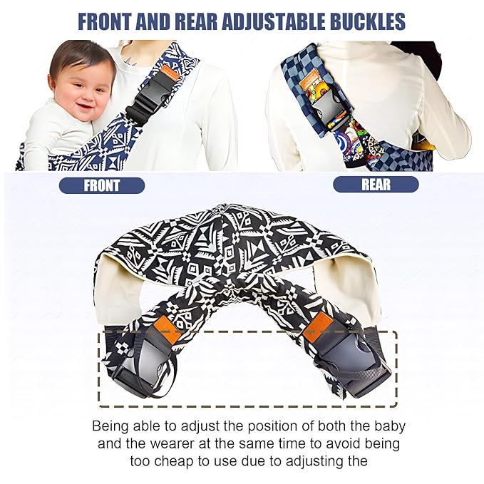 Baby Sling Carrier,Baby Sling,Toddler Carrier,Adjustable and Non-Slip Hip Seat Carriers Carrying 10-30 lbs(Grey Leopard)
