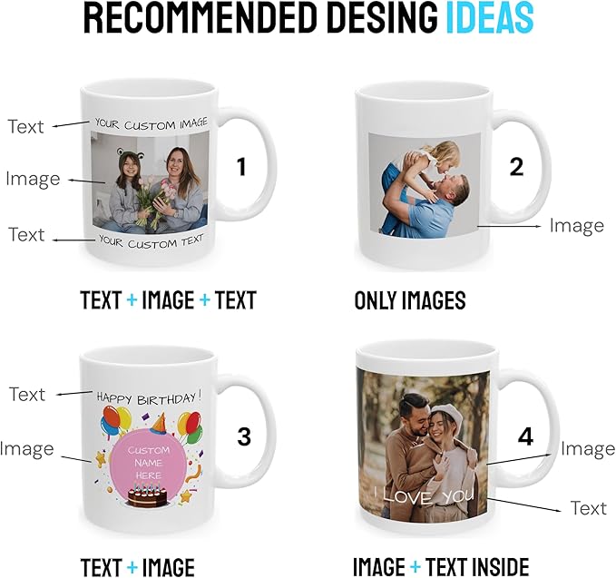 Personalized Coffee Mug – Custom Photo, Text, or Logo Ceramic Mug Tea Cup | Taza Personalizada with Picture or Message | Customized Gift Idea for Men & Women, Mom, Dad, Friends - White/Green | 11oz