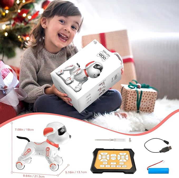 Robot Dog Toys for Kids 8 9 10 11 12, Remote Control Dogs, Robot Dog for Kids 8-12, Pet Robotic, Electric Toy, Robotic Dogs, Toys for 5 6 7 8 9 10 11 12 Years Old Boys Girls, Pink