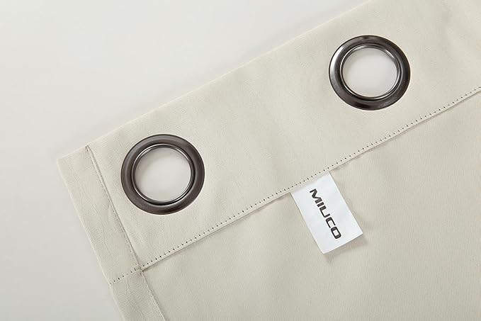 MIUCO Blackout Curtains Room Darkening Curtains Textured Grommet Panels for Window Treatment 2 Panels 52x63 Inch Beige
