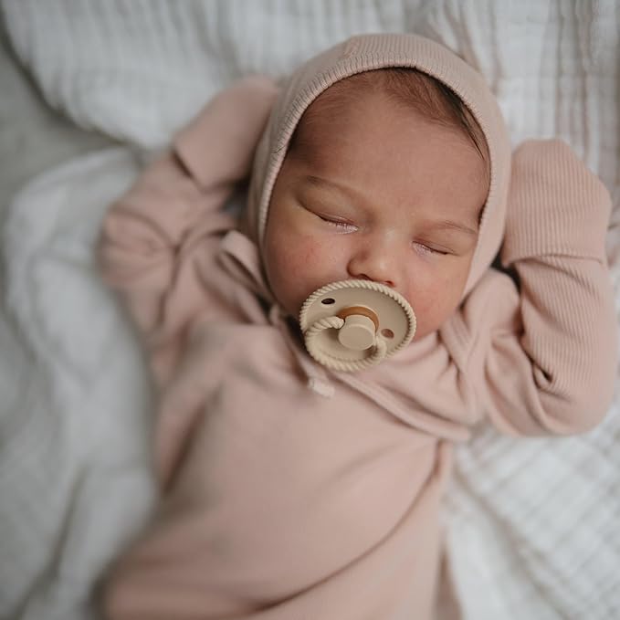 FRIGG Natural Rubber Baby Pacifier 4-Pack Crystal Sparkle | Made in Denmark | BPA-Free (6-18 Months)