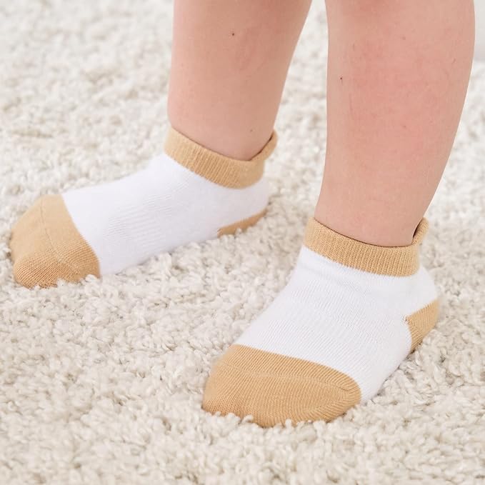 Zaples Baby Non Slip Grip Ankle Socks with Non Skid Soles for Infants Toddlers Kids Boys Girls