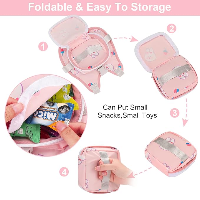 Accmor Toddler Harness Leash, Collapsible Cute Rabbit Kids Leash + Anti Lost Wrist Link for Outdoor Travel, Soft Child Walking Harness Tether Wristband Assistant Strap Belt Protector for Baby Girls