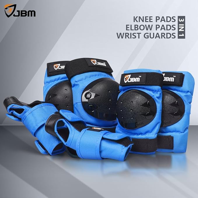 JBM Adult & Kids Knee Pads Elbow Pads and Wrist Guards for Inline Skating, Roller Skating, Skateboarding, Scootering
