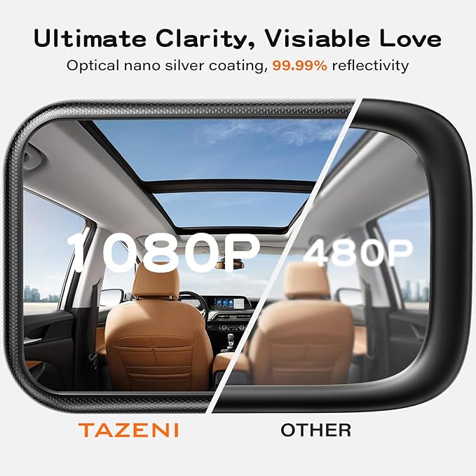 Baby Car Mirror for Baby Hook Clip Design Never Shake Baby Mirror for Car Seat Mirror Rear Facing Newborn Essentials Easy Install Back Seat Mirrors for Car Clear View ShatterProof Crash Tested