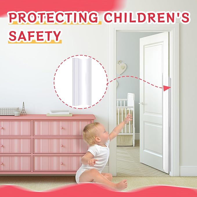 12 Pcs Door Pinch Guard Baby Proofing Jam Shield Door Finger Pinch Guard 47.2 x 7 Inch Hinge Cover Protectors for 90 and 180 Degree Gates Kids Pets Safety