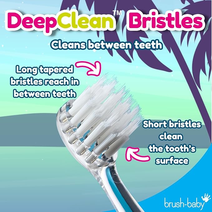 Brush‑Baby - KidzSonic Flamingo Kids Electric Toothbrush for Ages 3+ with Disco LED Lights, Gentle Sonic Vibrations, 2-Minute Smart Timer & 30‑Second Pulse Reminders – AAA Battery Included