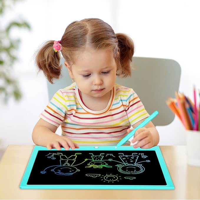 Toys for 3 4 5 6 7 8 Years Old Boys Girls, LCD Writing Tablet 15 Inch Doodle Board, Electronic Drawing Pads Drawing Tablet, Educational Birthday Gift for 3-6 Years Old Kids Toddler (Blue)