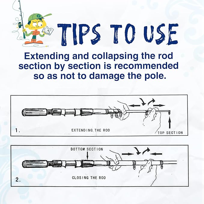 Kids Fishing Pole, Telescopic Fishing Rod, Toddler Collapsible Fishing Rod and Reel Combo with Tackle Box, Fishing Line, Bobber, and Soft Lures for Boy, Girl, Youth, Beginner, Over 4 Years Old