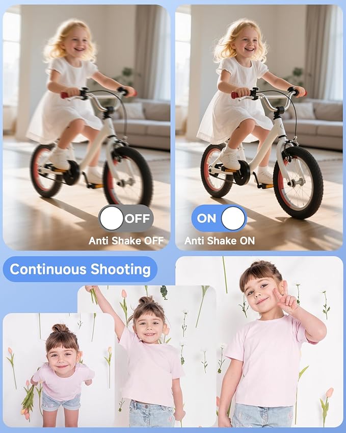 Digital Camera, 44MP FHD 1080P Camera for Kid with 16X Zoom Anti Shake, Compact Small Camera with 32GB SD Card, Digital Camera for Teens for Teens Girls Kids Adults(White)