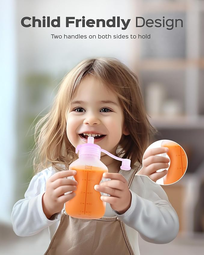 Silicone Reusable Baby Food Pouches with Straws, 4 Pack Leakproof Refillable Squeeze Pouches, Dishwasher, Freezer, Microwave Safe, 5OZ Baby Food Storage for Homemade Puree, Yogurt