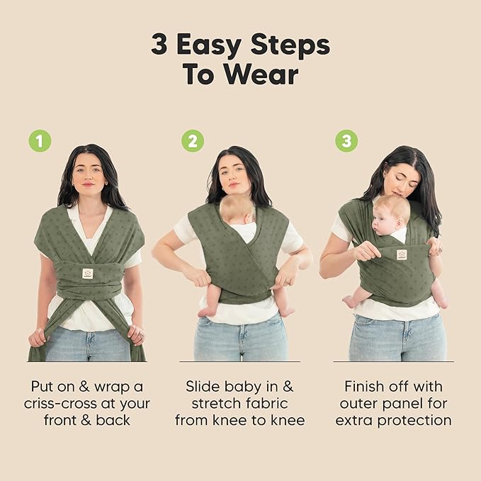 KeaBabies Baby Wrap Carrier - All in 1 Original Baby Carrier Newborn to Toddler Sling, Easy to Wear, Hands Free Bonding, Lightweight, Breathable Infant Wraps (Forest Berries)