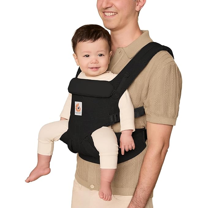 Ergobaby Omni Classic Baby Carrier Newborn to Toddler - Breathable Baby Carriers for Summer - All-Position Carrier with Lumbar Support (7-45 Pounds), Cotton, Pure Black