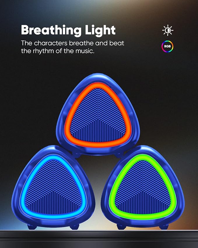 Bluetooth Speaker with HD Sound, Portable Wireless, IPX5 Waterproof, Up to 20H Playtime, TWS Pairing, BT5.3, for Home/Party/Outdoor/Beach, Stocking Stuffers, White Elephant Gifts for Adults (Blue)