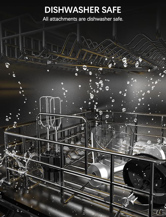 Immersion Blender Handheld GAVASTO Hand Blender,20 Speeds and Turbo Mode Hand Mixer, 3-in-1 Heavy Duty Copper Motor Stainless Steel