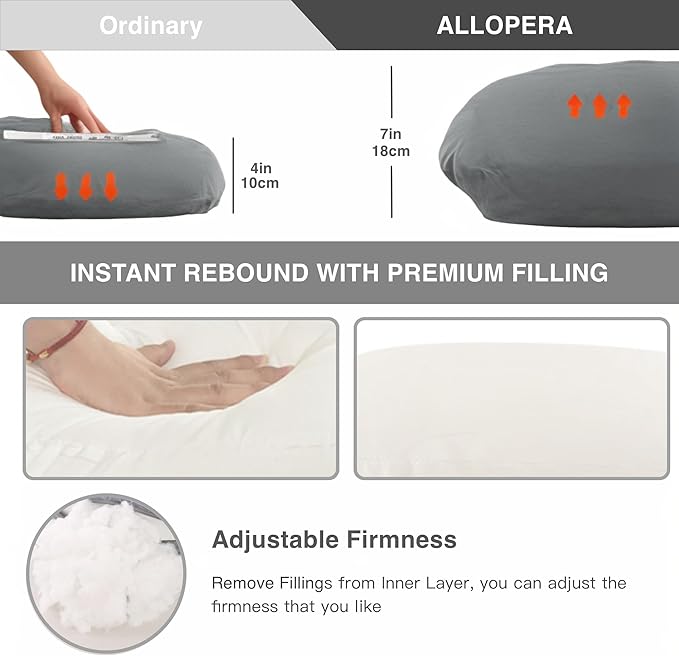 Pregnancy Pillow, Full Body Maternity Pillow 57 inch, with Removable Washable Cover - Support for Legs, Back, Neck, Shoulder, HIPS, Belly for Pregnent Women, Jersey Knit Cotton (Dark Grey)