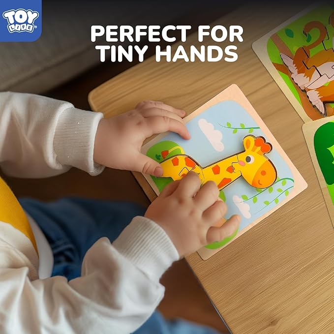 TOY Life Wooden Puzzles for Toddlers 2-4, Montessori Toys for 1 2 3 Year Old Toddler Boys Girls, Animals Jigsaw Puzzles, Educational Learning Toy Kids Puzzle, Best Gifts Toys for Baby Ages 1-3 2-4