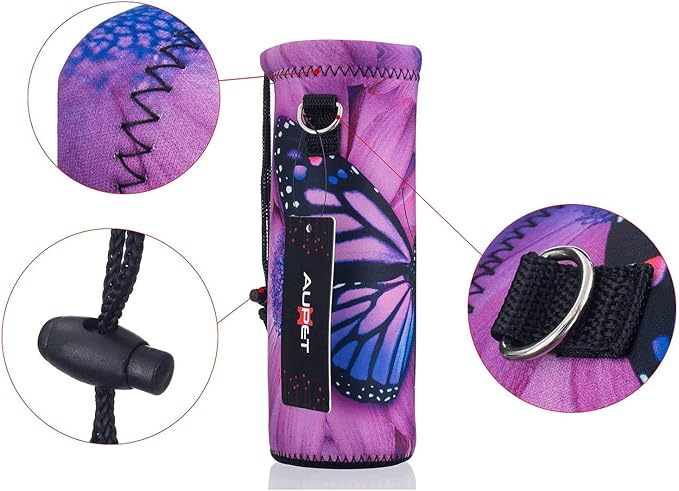 AUPET Water Bottle Sling Bag Carrier Crossbody Sleeve,Insulated Neoprene Bottle Case Holder Pouch Cover 500ML/17oz with Shoulder Strap for Walking Women Men