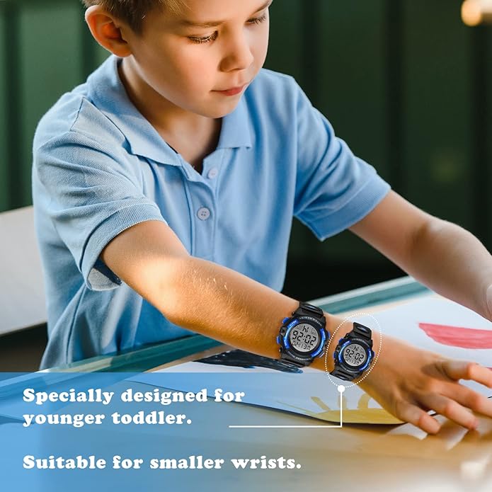 Kids Watch,Boys Watch for 3-15 Year Old Boys,Digital Sport Outdoor Multifunctional Chronograph LED 50 M Waterproof Alarm Calendar Analog Watch for Children with Silicone Band,Kids Gift