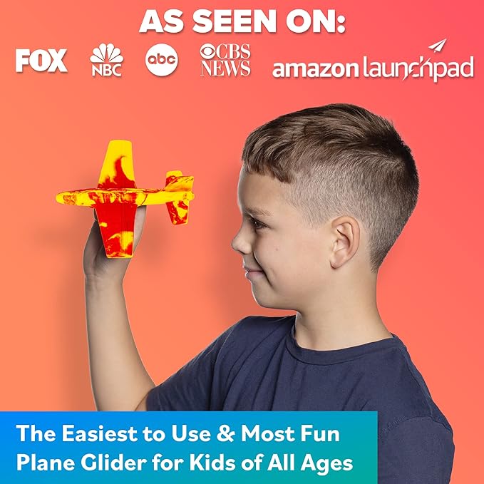 Airplane Toy Foam Glider Plane for Kids: Best Outdoor Toys for Boys & Girls All Ages. Easter Basket Stocking Stuffers Birthday Gift Ideas. Summer Yard Games Great Gifts for Age 4 5 6 7 8 9 Year Olds