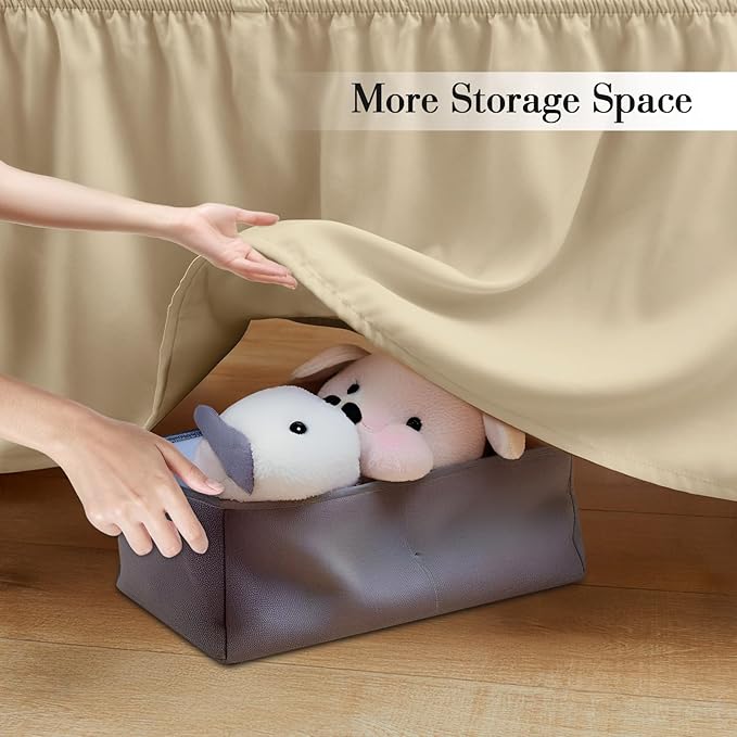 Horbaunal 2 Pack Set Crib Skirt & Crib Bed Sheet, Khaki Crib Bed Skirt 28" x 52" with 14" Drop Dust Ruffle, Soft Microfiber Toddler Bedskirt Nursery Bedding Skirt for Baby Girls and Boys