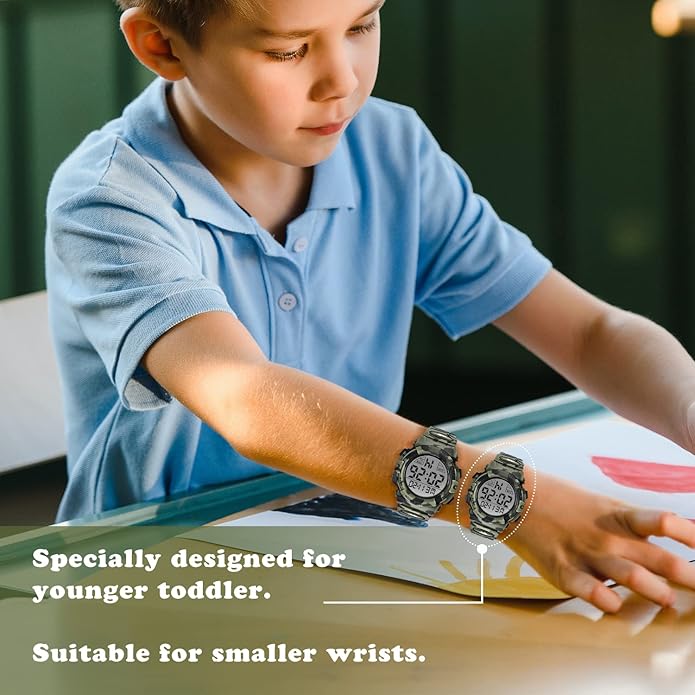 Kids Watch,Boys Watch for 3-15 Year Old Boys,Digital Sport Outdoor Multifunctional Chronograph LED 50 M Waterproof Alarm Calendar Analog Watch for Children with Silicone Band,Kids Gift