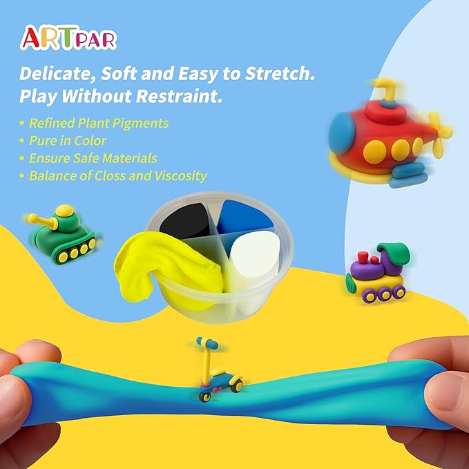 Kids Air Dry Clay Kit,12 Pack Traffic Modeling Magic Clay Sculpting Set | Ultra Light Non-Toxic DIY Art & Crafts School Classroon Projects,Home Party Favors Supplies for Boys Girls Adults