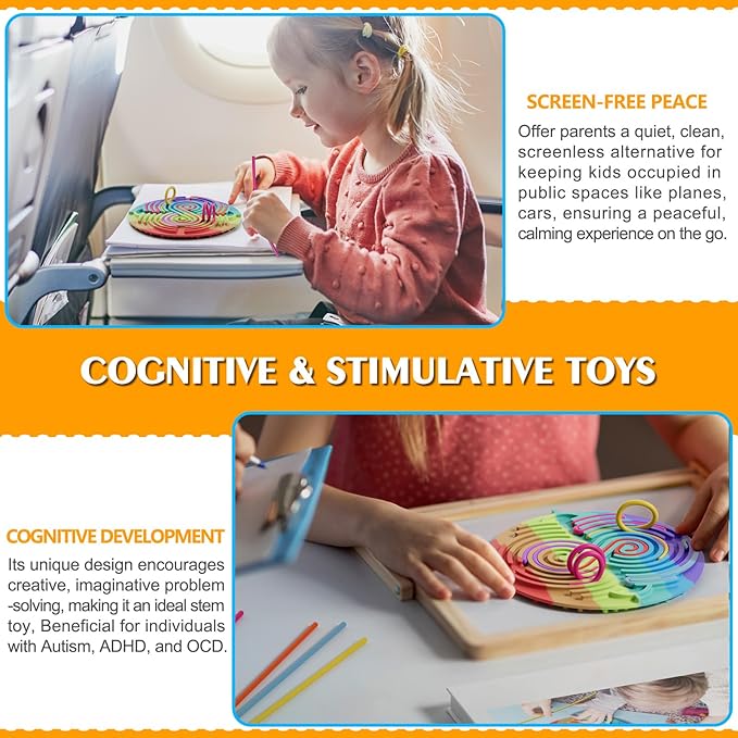 Sensory Activity Board for Kids Toddler Boys , Sensory Fidget Toys for Stress Anxiety Autistic ADHD, Calm Down Travel Airplane Essentials Toys for 3+ Year Old, Stuffers Gifts for Teen Girl
