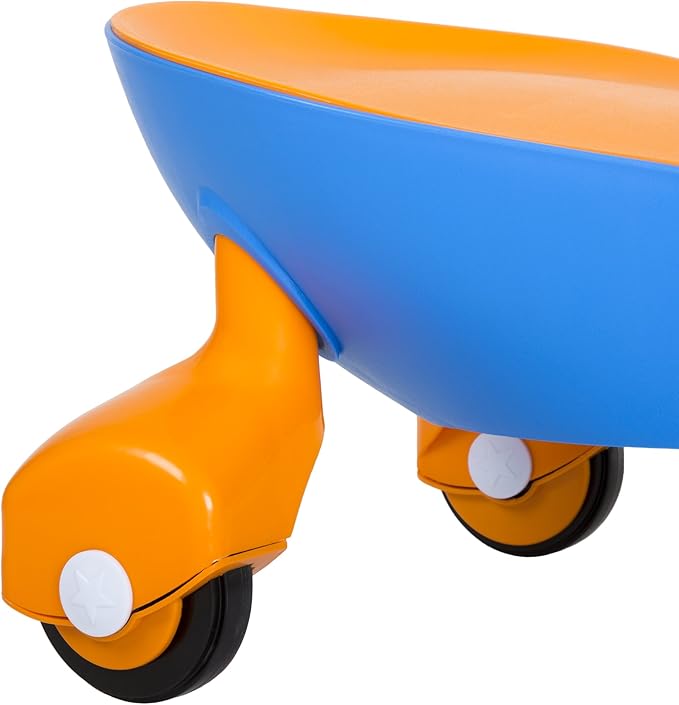Wiggle Car Ride on Toy - Easy-to-Use Kid Car for Ages 3 Years and Up with No Batteries, Gears, or Pedals by Lil Rider (Blue/Orange), Large,Yellow / Black