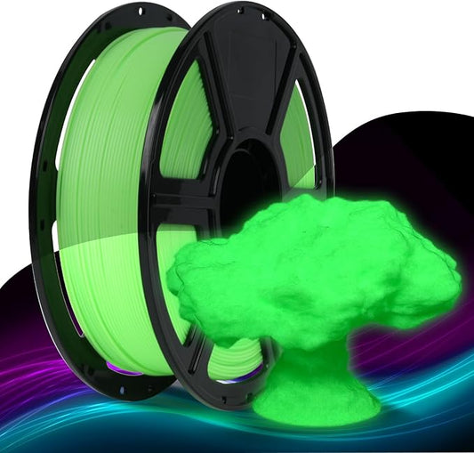 FLASHFORGE Rapid PLA Filament 1.75mm Luminous Green, 500mm/s High Speed Printing, Glow in The Dark 3D Printer Filament 1kg Spool, Dimensional Accuracy +/- 0.02mm, Brilliant, Long-Lasting Glow