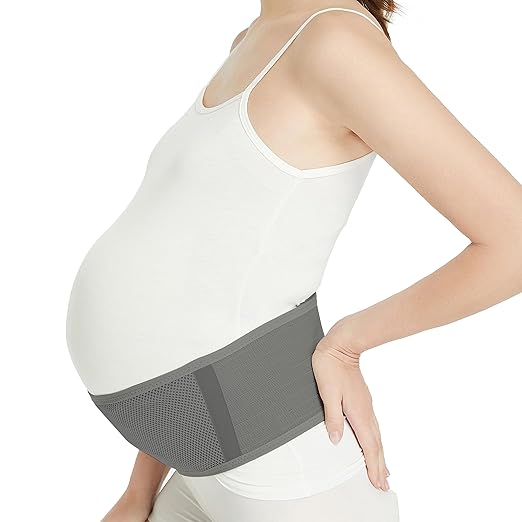 NeoTech Care Adjustable Maternity Belt - Light and Breathable Pregnancy Belly Support Band for Pregnant Women (Grey, Regular Size)
