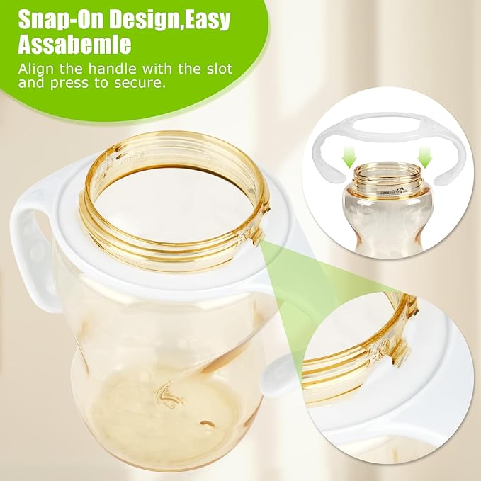 6 Pack Baby Bottle Handles for Tommee Tippee Baby Bottles, Easy Grip Bottle Holder for Newborn