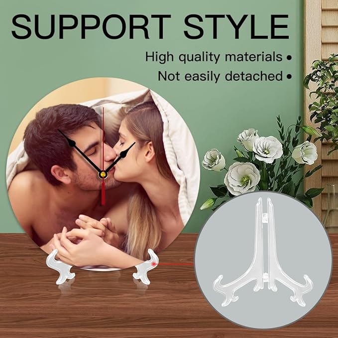 Generic Custom Clocks for Walls Personalized Clocks with Picture That PVC Customized Round Silent Clock for Living Room Wedding Friend Family Lover, 12inch-30cm