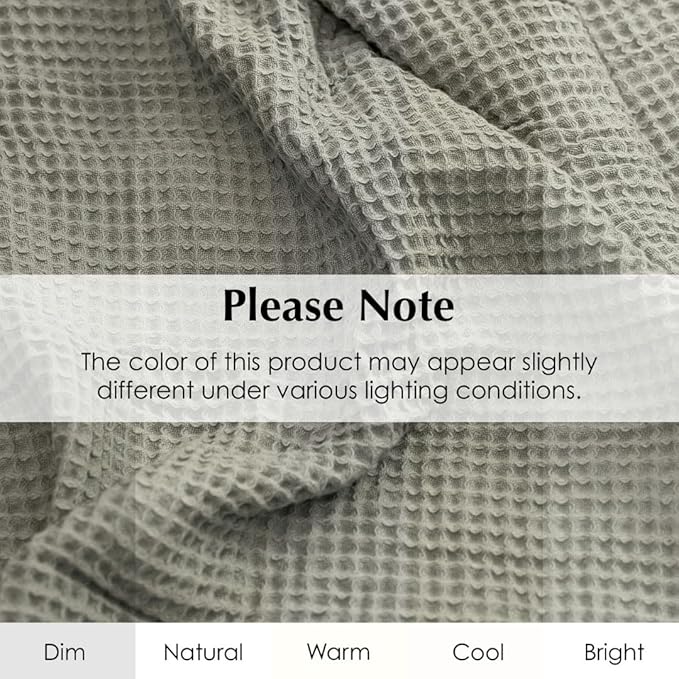Salt Earth GOTS Certified 100% Organic Cotton Throw Blanket, 108"X90" Blankets & Throws for Bed, Throw Blanket for Couch,Modern & Cozy Blanket, All Seasons, Waffle Blanket, Soft Blanket (Mosstone)