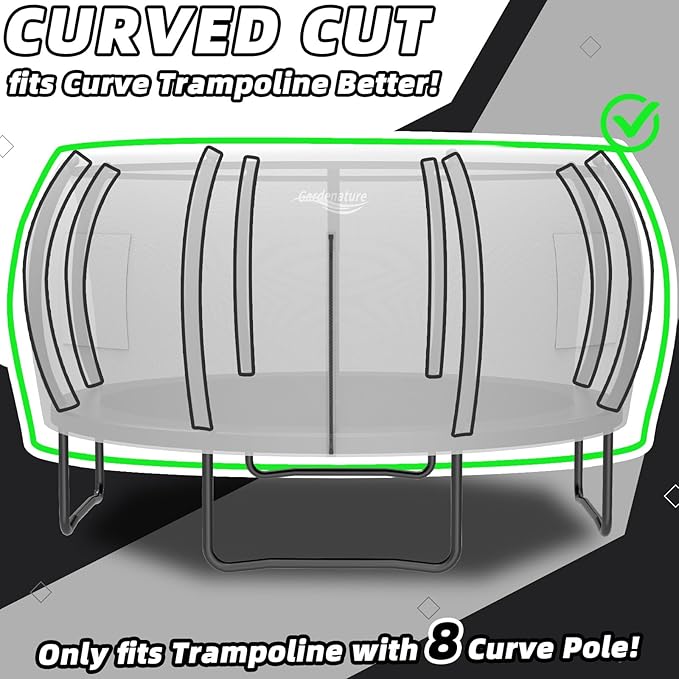 Gardenature 10FT/12FT/14FT Trampoline Tent(Tent Only), Fit Round Trampolines, Shade Cover with LED Light, Outdoor Trampolien Accessories, Anti-Tear, Beige