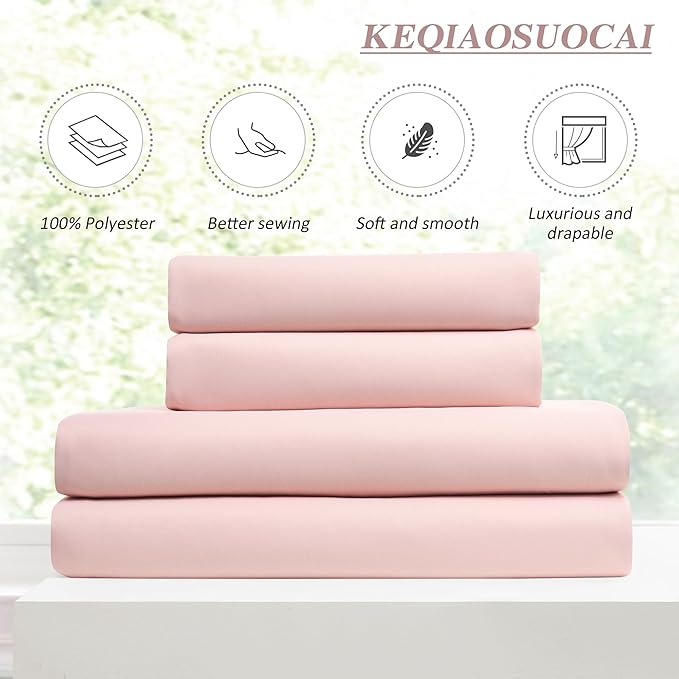 KEQIAOSUOCAI Baby Pink Room Darkening Curtains, Pinch Pleat with Hooks, Modern Design Light Reducing & Privacy Protection Fabric Window Drape/Drapery for Kid's Adult Room(Pink, 2 Panels, W40 x L96)