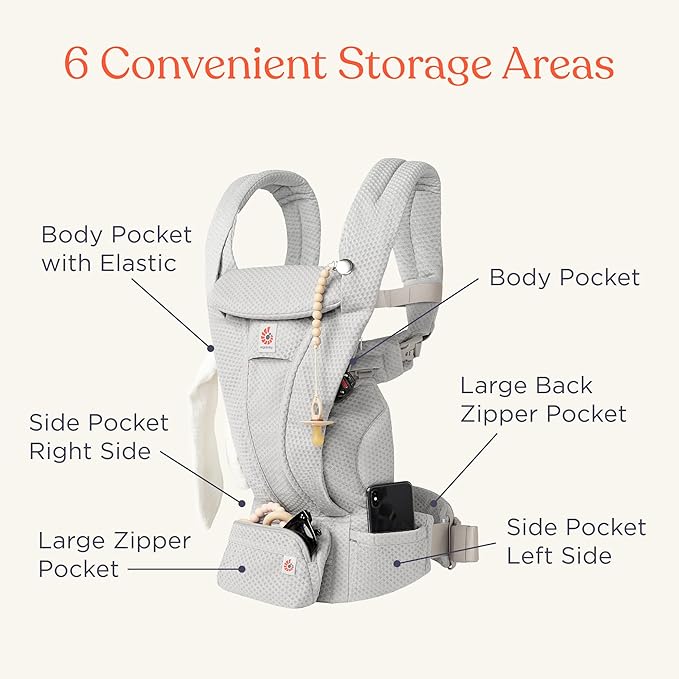 Ergobaby Omni Deluxe Baby Carrier Newborn to Toddler - Breathable Baby Carriers for Summer - All-Position Carrier with Enhanced Lumbar Support & Airflow (7-45 Pounds), Cotton, Midnight Blue