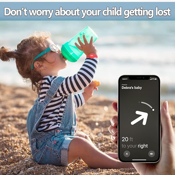 Waterproof Bracelet for AirTag Kids, Personalized Initial Letter Hidden Holder Compatible with Air Tag, Silicone Case for Airtag Adjustable Anti-Lost GPS Tracker for Toddler Child Elder, I