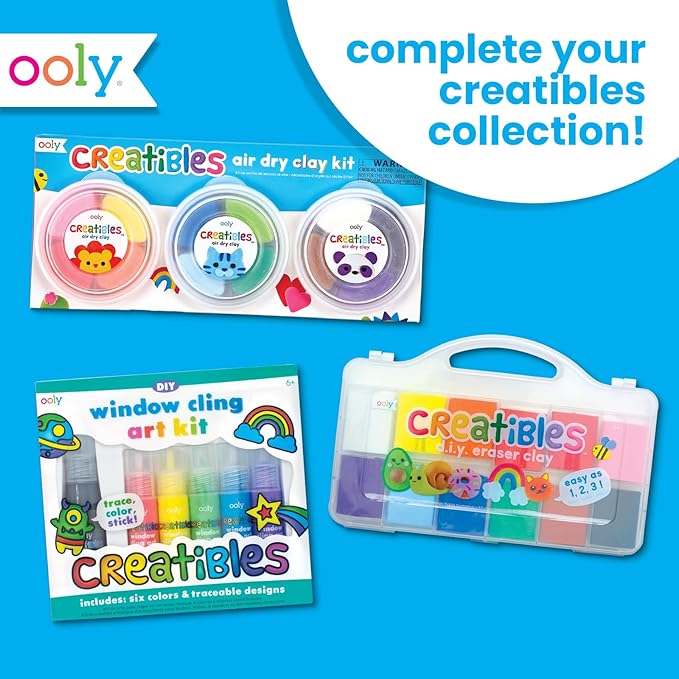 Ooly Air Dry Clay for Kids, 12 Colors Modeling Clay with 3 Shaping Tools, Play Dough Summer Craft Supplies - Creatibles