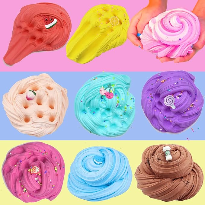 Butter Slime Kit for Girls and Boys 11pack with Scent,Stretchy and Non-Sticky,Stress Relief Fidget Toy,Birthday Gift and Party Favors Easter Basket Stuffers Christmas Party Supplies