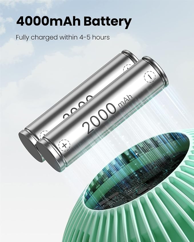 Gaiatop Oscillating Baby Stroller Fan with LED Night Light, 4 Speeds Cooling Rechargeable 360° Rotate Clip On, Battery Operated Small Portable Fans for Car Seat Crib Treadmill Travel