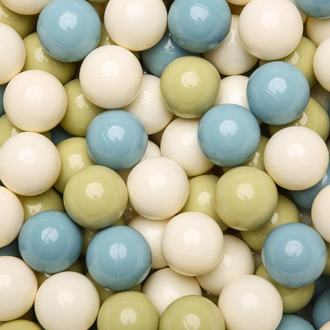 GOGOSO Balls for Ball Pit - Plastic Ball for Toddlers 1-3, Baby Kids Ball Pool Decoration,Creamy Green+Creamy Blue+ Soft White,500pcs