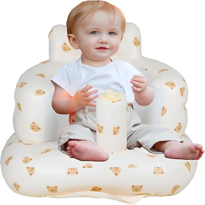 Inflatable Seat for Toddlers 3-36 Months, Built-in Air Pump, Summer Support Seat for Sitting Up, Shower Floor Seater