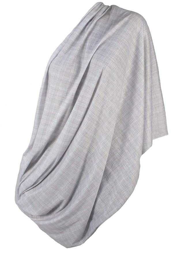 LK Baby Infinity Nursing Scarf Breastfeeding Cover Ultra Soft Premium Jersey Polyester- 100% AZO free and Safe for Baby (Light Grey Pattern)