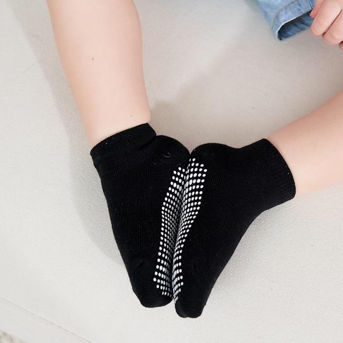 Zaples Baby Non Slip Grip Ankle Socks with Non Skid Soles for Infants Toddlers Kids Boys Girls