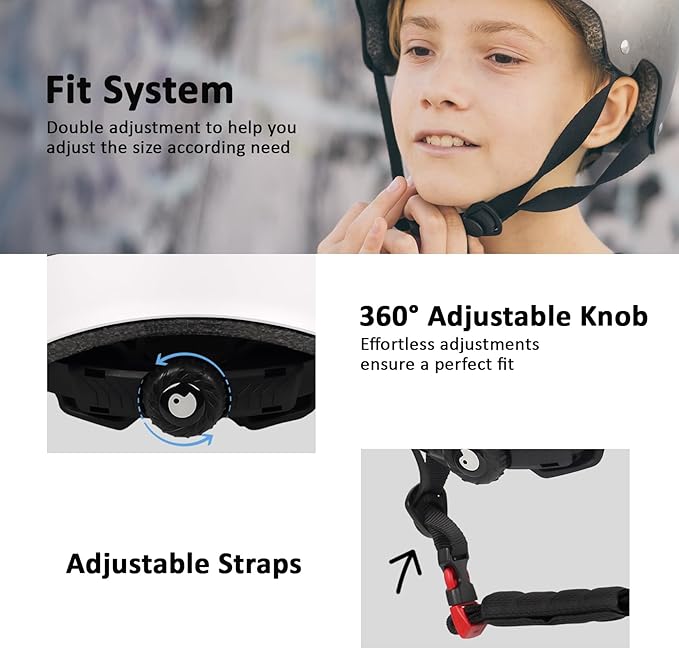 Skateboard Bike Helmet for Adults Women Men Youth Kids (2-3-5-8-14+ Years Boys Girls) - Lightweight Multi-Sport Adjustable Helmets for Bicycle Skateboard Scooter Skate Cycling