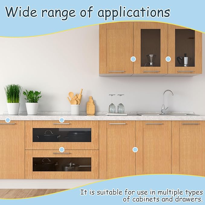 6 Pack Magnetic Cabinet Locks Baby Safety Child Proofing Invisible Locks No Drill Easy Installation for Cabinets Drawers Doors