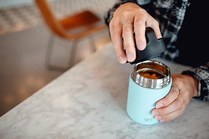 Simple Modern Food Jar for Hot Food | Reusable Stainless Steel Vacuum Insulated Leak Proof Lunch Storage for Smoothie Bowl, Soup, Oatmeal | Provision Collection | 12oz | Midnight Black