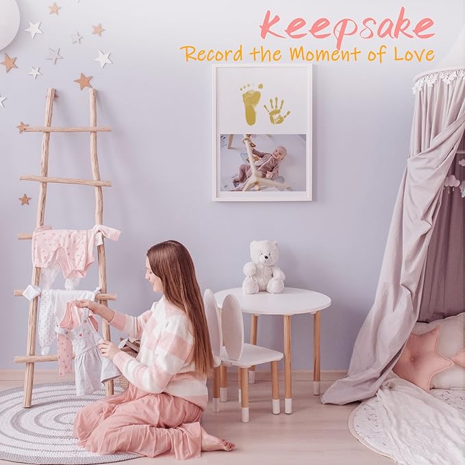 4-Pack Baby Footprint Kits,Inkless Hand and Footprint Kit,Clean Touch Baby Handprints and Footprints Kits,No Mess Ink Pad for Baby Hand and Footprints,Baby Shower Gifts for New Moms