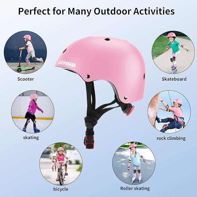 Kids Bike Helmet,Toddler Skateboard Helmets for Ages 2-3-5-8-14 Years Boys Girls，Adjustable Multi-Sport Bicycle Skateboarding Football Roller Skating Scooter Rollerblade Balance Bike Helmet